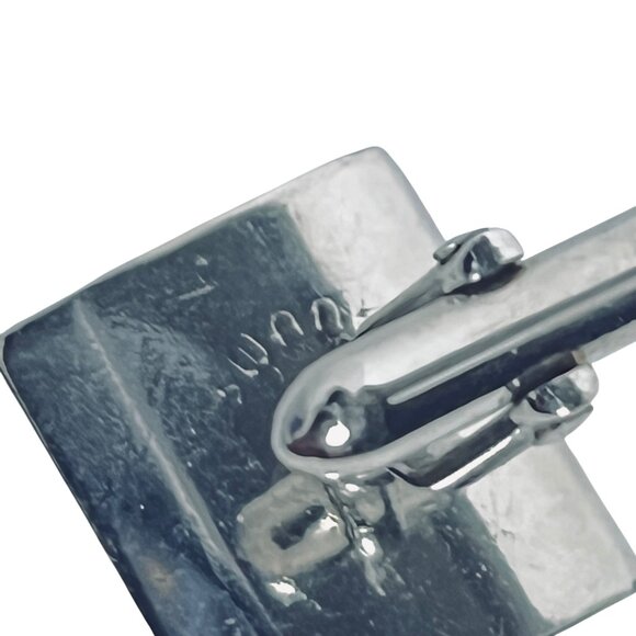 Vintage Swank Etched Silver Tone Cufflinks & Tie Bar Set (5895) - Picture 8 of 8